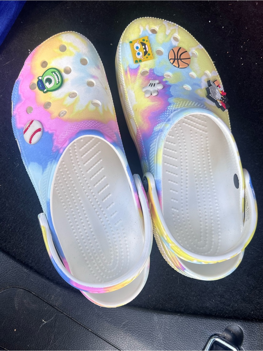 Tie-Dye Clog Crocs with Fun Charms